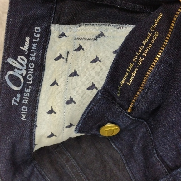 MiH Jeans The Oslo Blue Kara Dark Wash Four Pocket Mid Rise Long Slim Leg Jean - Picture 7 of 14